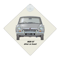 MGB GT (disc wheels) 1965-69 Car Window Hanging Sign